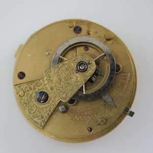 Georgian verge fusee pocket watch movement. c1820