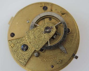 Georgian verge fusee pocket watch movement. c1820
