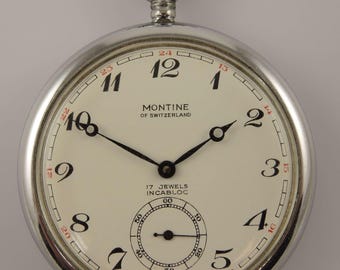 Reloj de bolsillo de la línea ferroviaria Midland Region de British Rail, de Montine, c1965