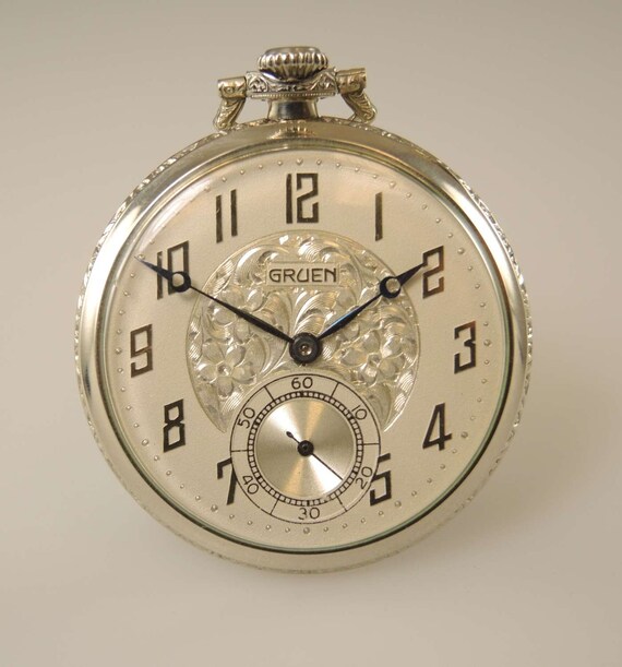 Elegant dress pocket watch by GRUEN c1926