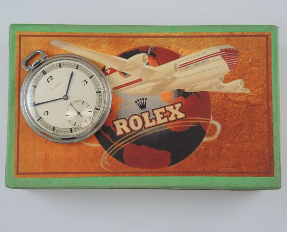 Genuine vintage steel Rolex pocket watch c1930