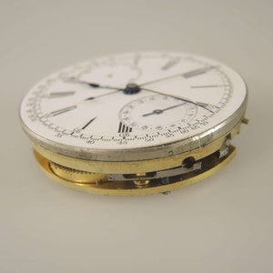 Chronograph pocket watch movement c1910 image 5