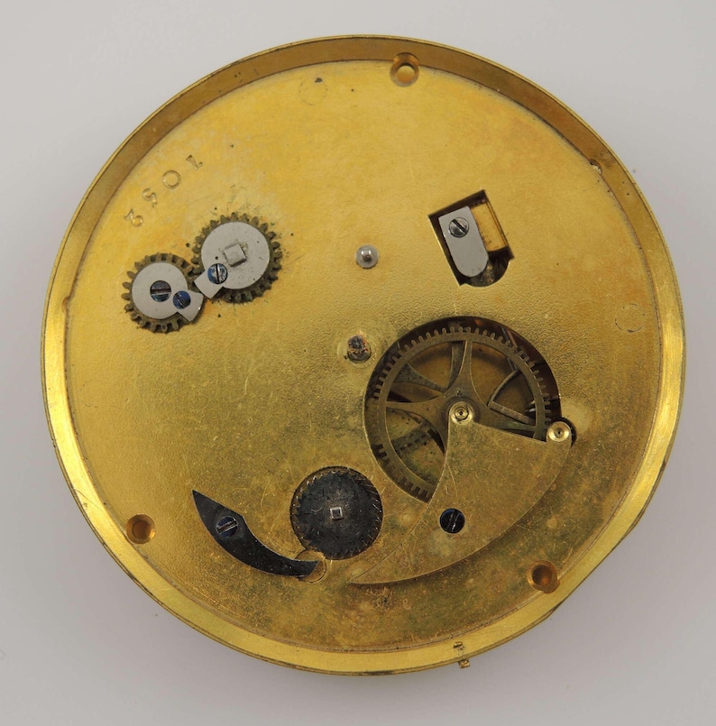 May include: The back of a gold pocket watch with a visible gear mechanism. The watch face is marked with the number "3501".