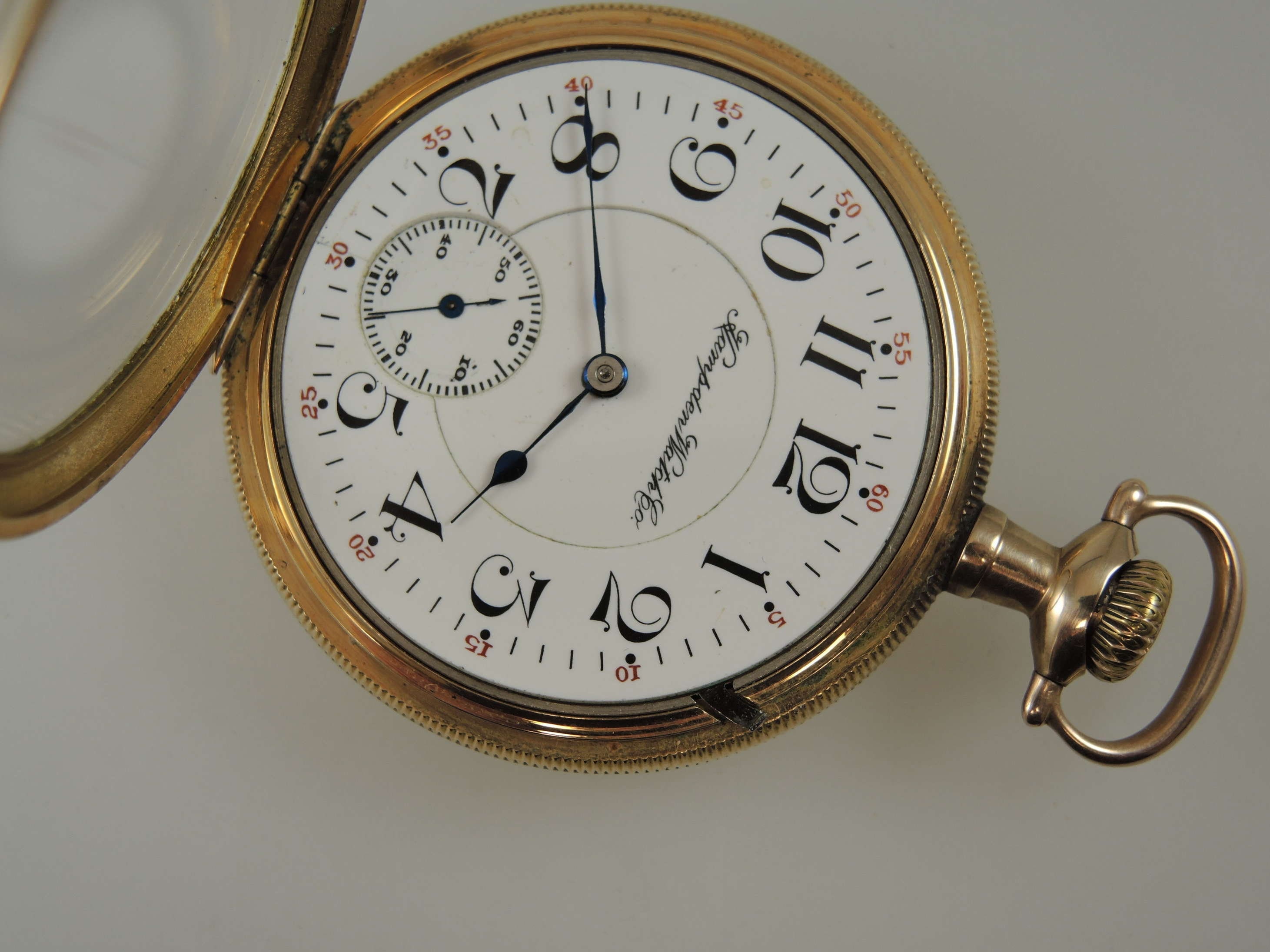 16 Size 21 Jewel Hampden No 105 Railroad Grade Pocket Watch C1912