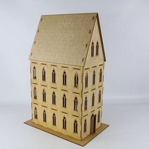 Gotisch gebouw met een schuin dak MDF-set - Bolt Action W40K - Terrains4Games - klaar voor verzending