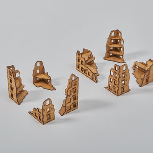 MDF KLEINE RUÏNES Set 15mm - Flames of War - Terrains4Games lasergesneden