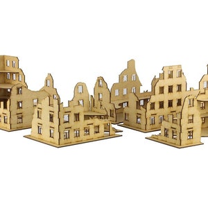 RUÏNES met trottoirs 28mm MDF set - Bolt Action W40K - Terrains4Games