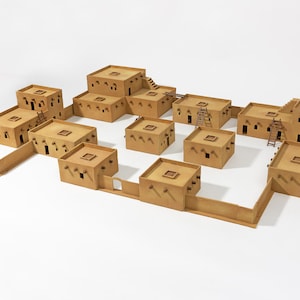 MDF DESERT CITY Set - 10 gebouwen op schaal 28mm