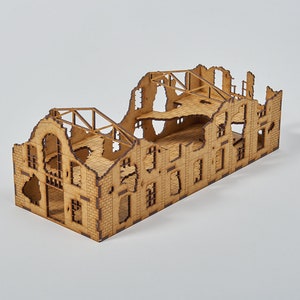 mdf KLEINE GERUÏNEERDE FABRIEK 15mm FlamesofWar Terrains4Games lasergesneden