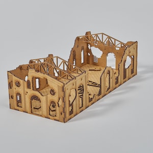 mdf GROTE RUINED FACTORY 15mm FoW Terrains4Games laser gesneden