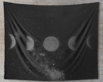 Moon phase wall hanging Tapestry, Wall art, Perfect For Gothic and Witchy Rooms
