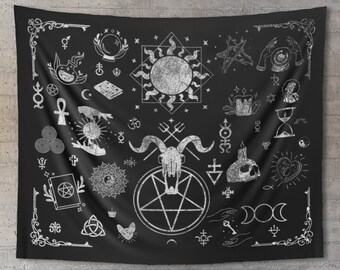 Occult Tapestry, Witchy Bedroom Decor -Witchcraft Tapestry