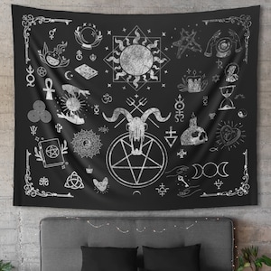 Occult Tapestry, Witchy Bedroom Decor -Witchcraft Tapestry