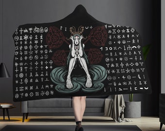 Wiccan Clothing - Occult witch hooded blanket - Occult Blanket -  - Witchy bedding