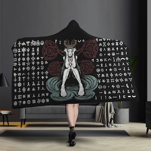 Wiccan Clothing - Occult witch hooded blanket - Occult Blanket -  - Witchy bedding