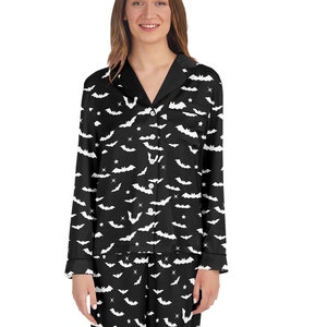 Pajamas Women Set, Bat Herd Pajamas, Gothic Jammies, Bat clothing