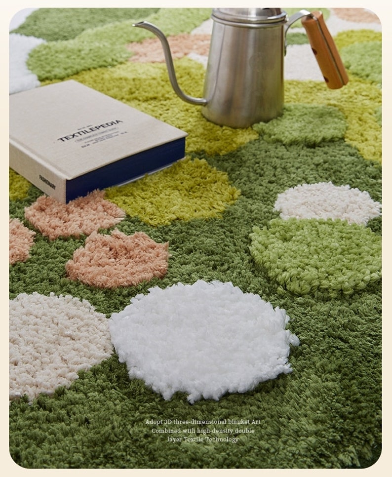Designer Natural Moss Series Abstract Rug Small Area Rug Etsy