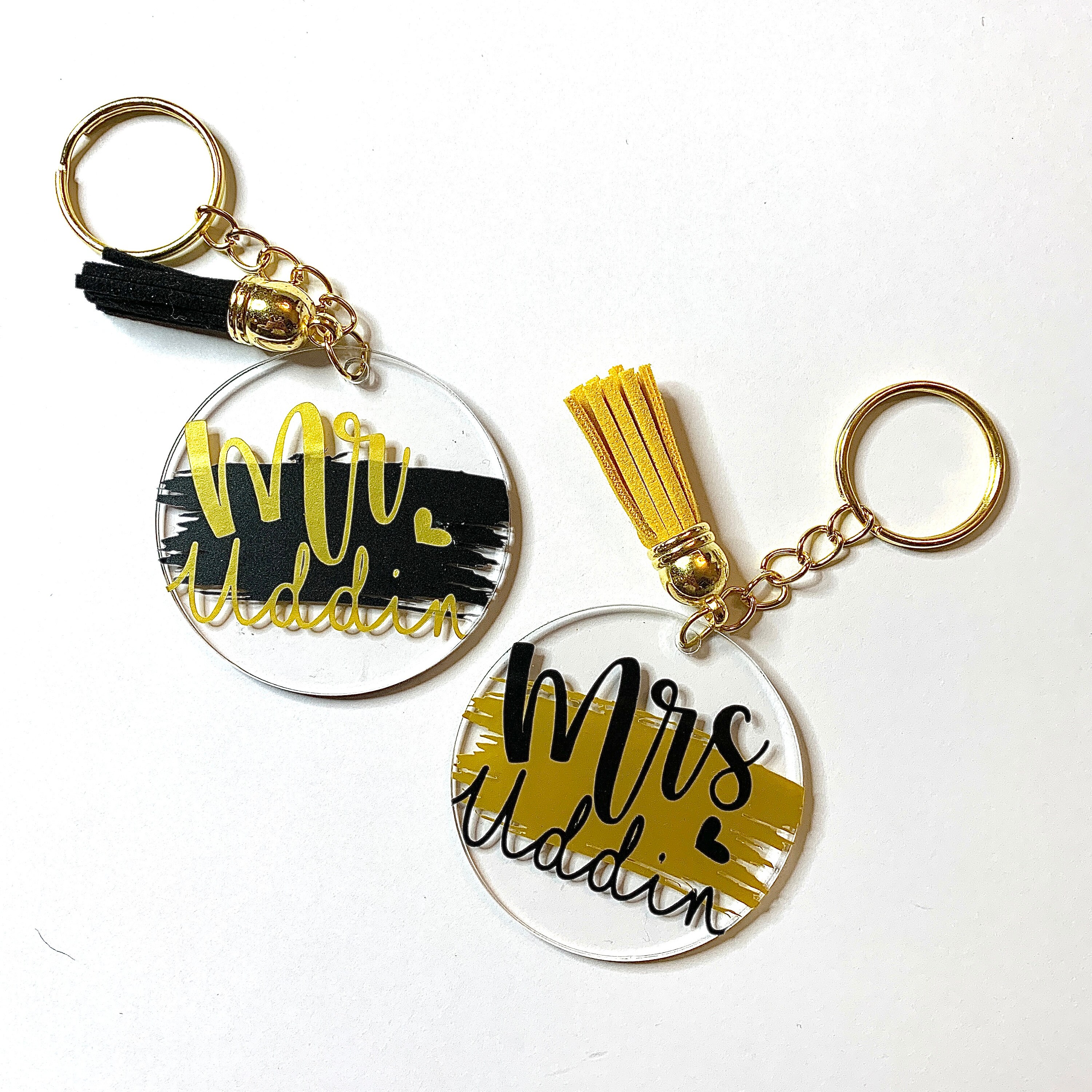 MR AND MRS Personalised Keyring Personalised Keychain | Etsy