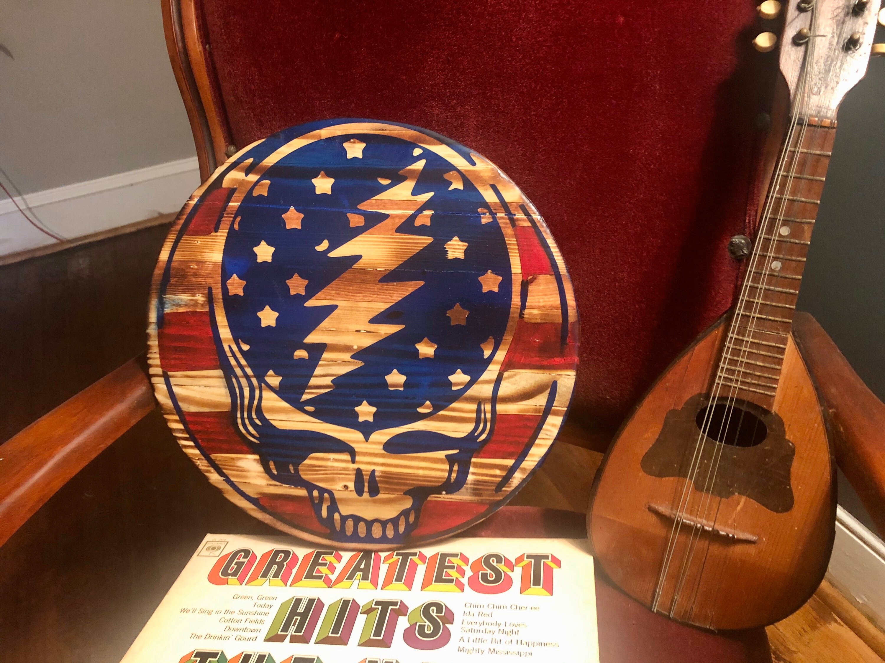 Grateful Dead Wall Hanging Grateful Dead Wood Decor Grateful Etsy