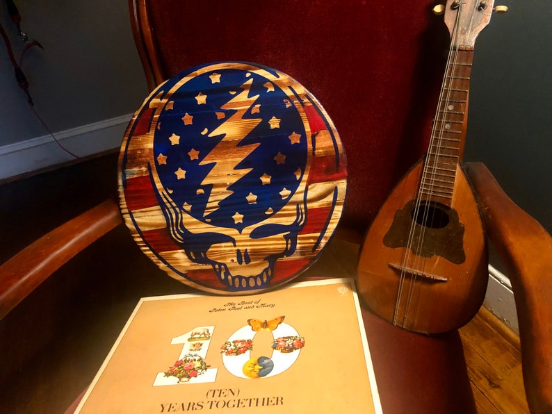 Grateful Dead Wall Hanging Grateful Dead Wood Decor Grateful Etsy