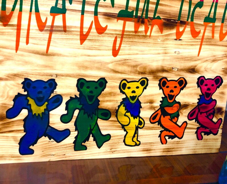 Grateful Dead Dancing Bears Wall Art. Jerry papa Bear Etsy