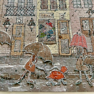 Rainy Karlaplan Street Jigsaw Puzzle: Hand-Painted 500 Piece Family Puzzle