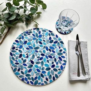 Large Round Cork Backed Placemats, Hard Board with Melamine gloss finish