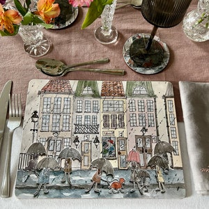 Placemats, Set of 4, Cork Placemats, Table Mats, Kitchen Table Serving Mats, Gift Set, UK Made, Medium size Dining Mats, Gift Set Placemats