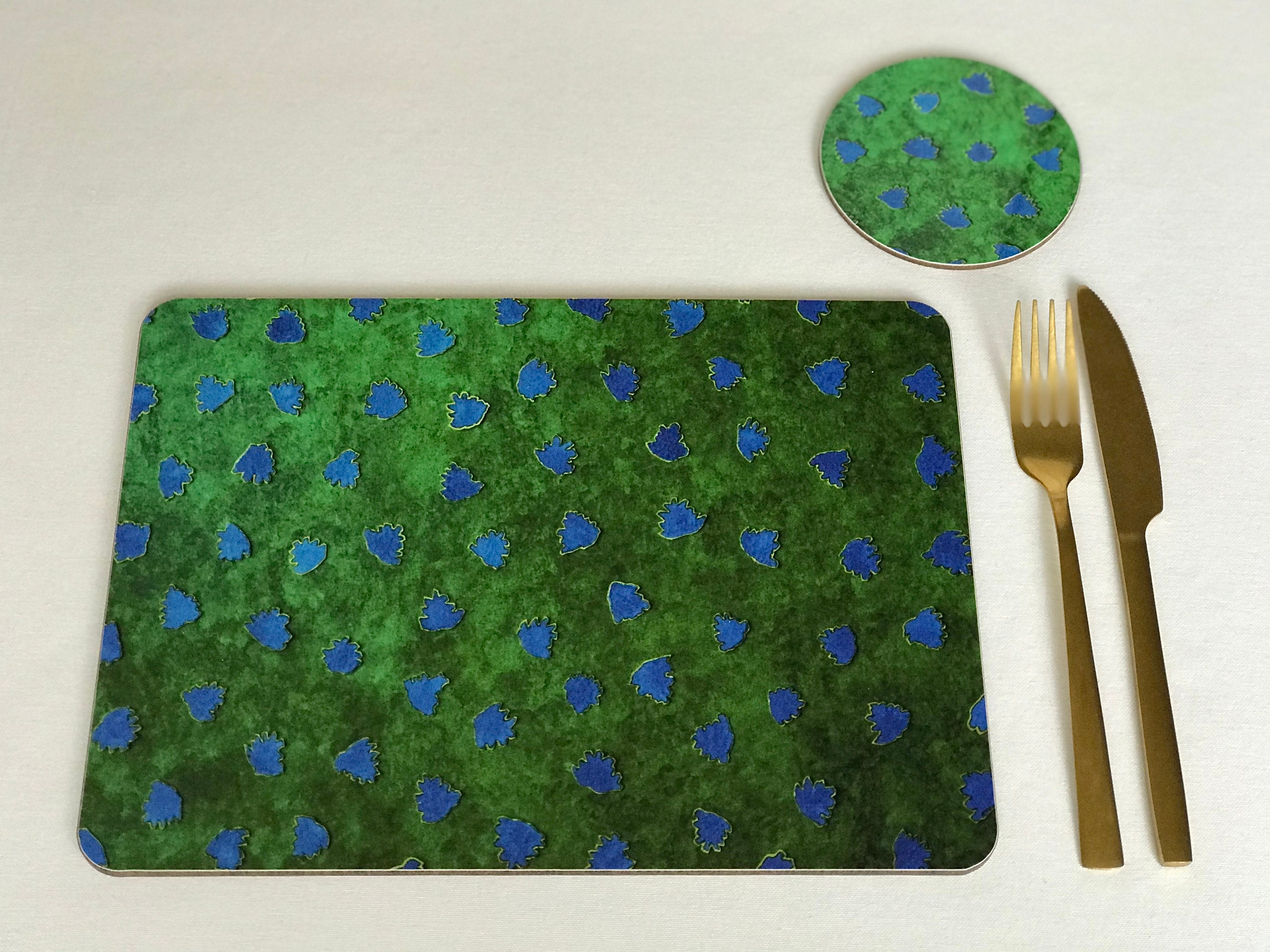 Placemats Set of 4 Cork Placemats Table Mats Emerald Green Etsy UK
