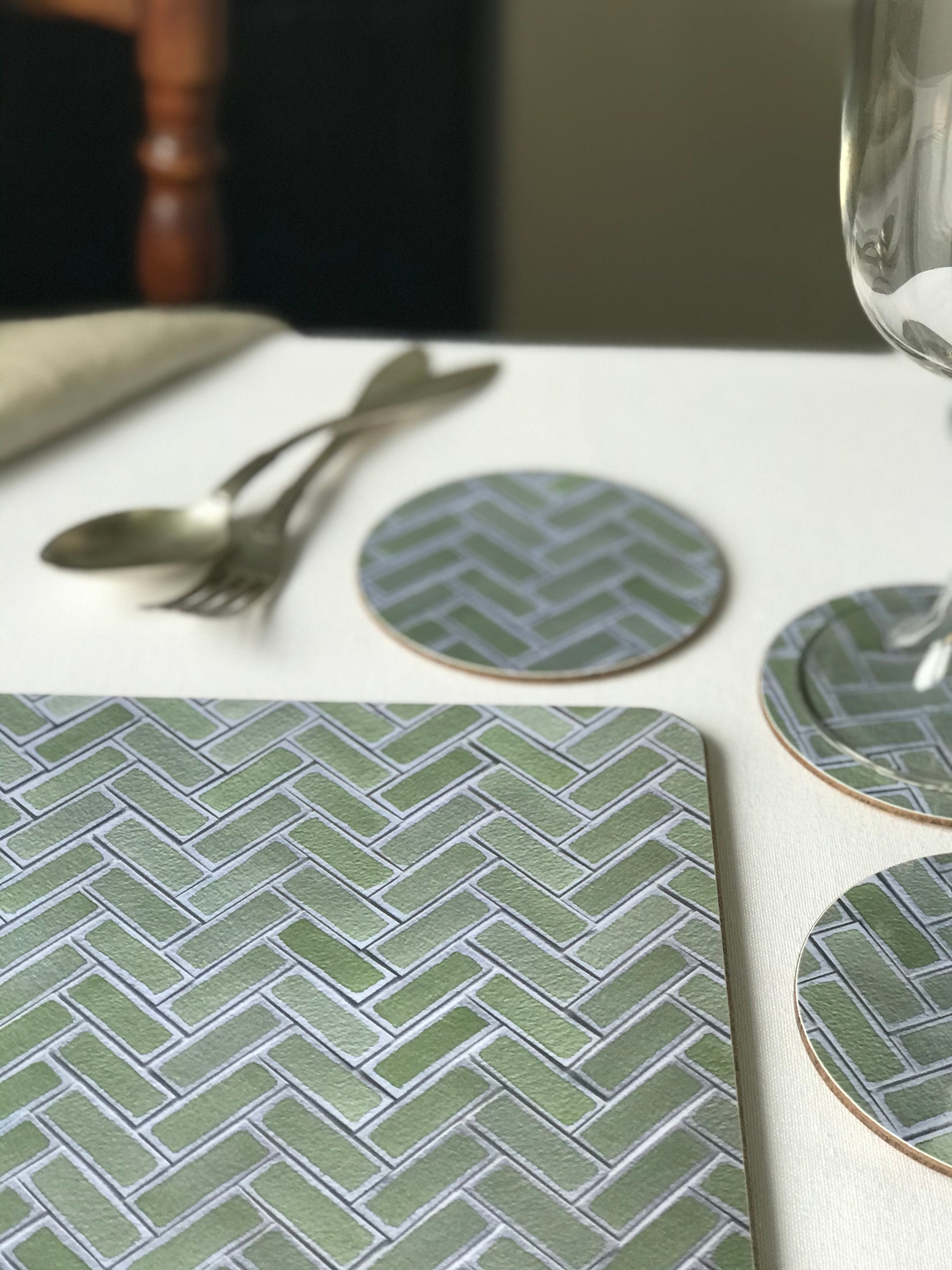 Placemat/Jade Green/Large Size/Melamine Gloss/Placemat/Table Etsy