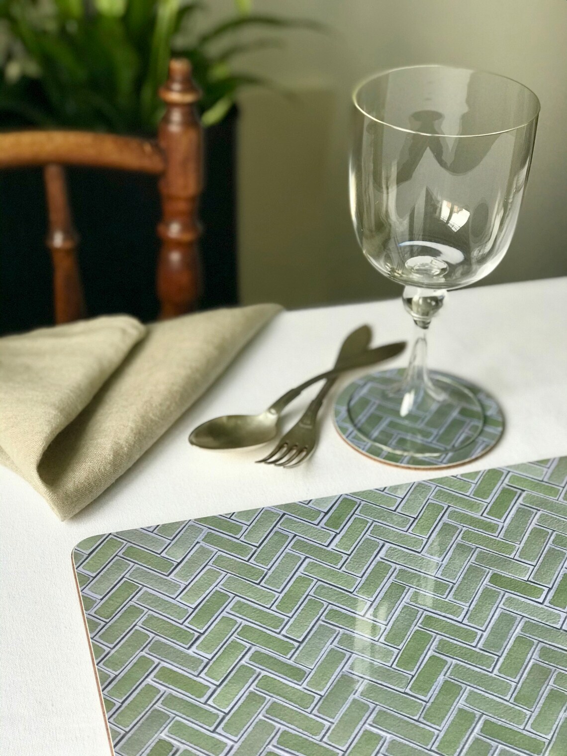 Placemat/Jade Green/Large Size/Melamine Gloss/Placemat/Table Etsy