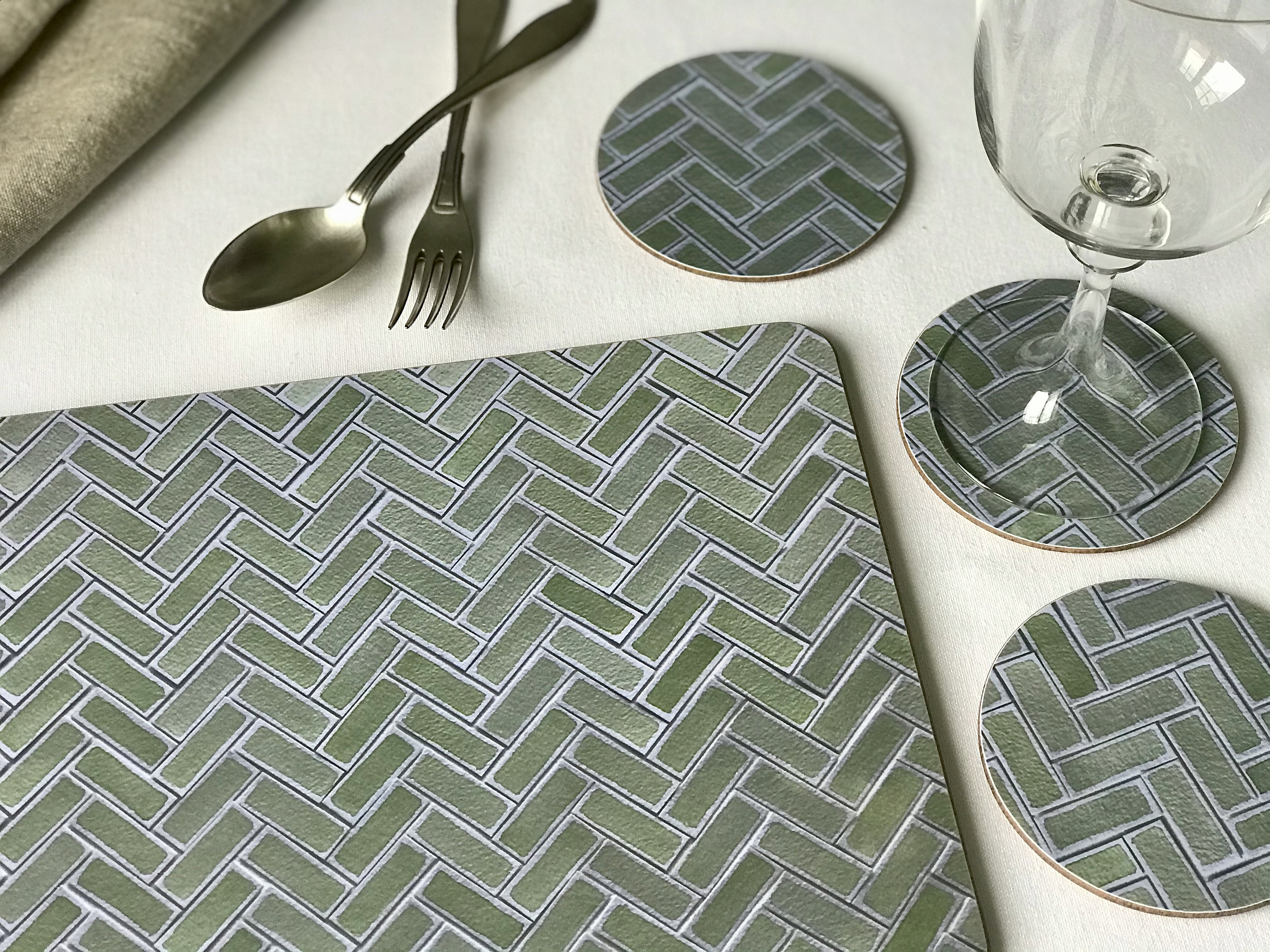 Placemat/Jade Green/Large Size/Melamine Gloss/Placemat/Table Etsy