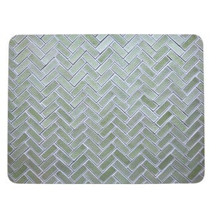 Sage green Herringbone Placemats, Set of 4: Large Cork Table Mats, UK Made image 2