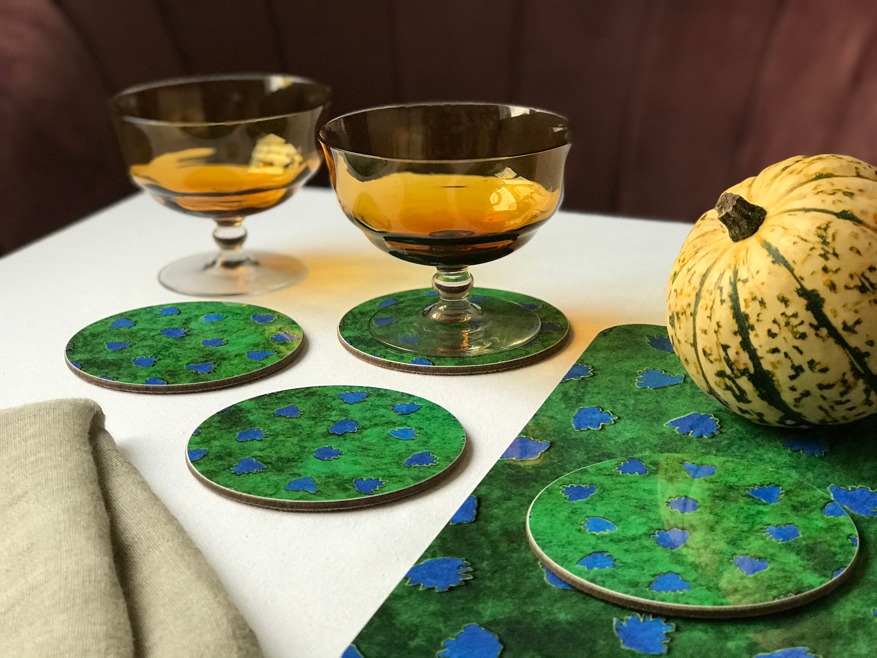 Placemats Set of 4 Cork Placemats Table Mats Emerald Green Etsy UK