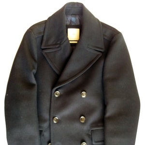 Pea coat navy Mango wool jacket.