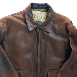 Blouson aviateur en cuir Pilot Flight A2 Banana Republic 1989.