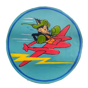 ww2,9th Air Force, 428th Fighter Squadron, 474th Fighter Group, reproduction d'un écusson en cuir