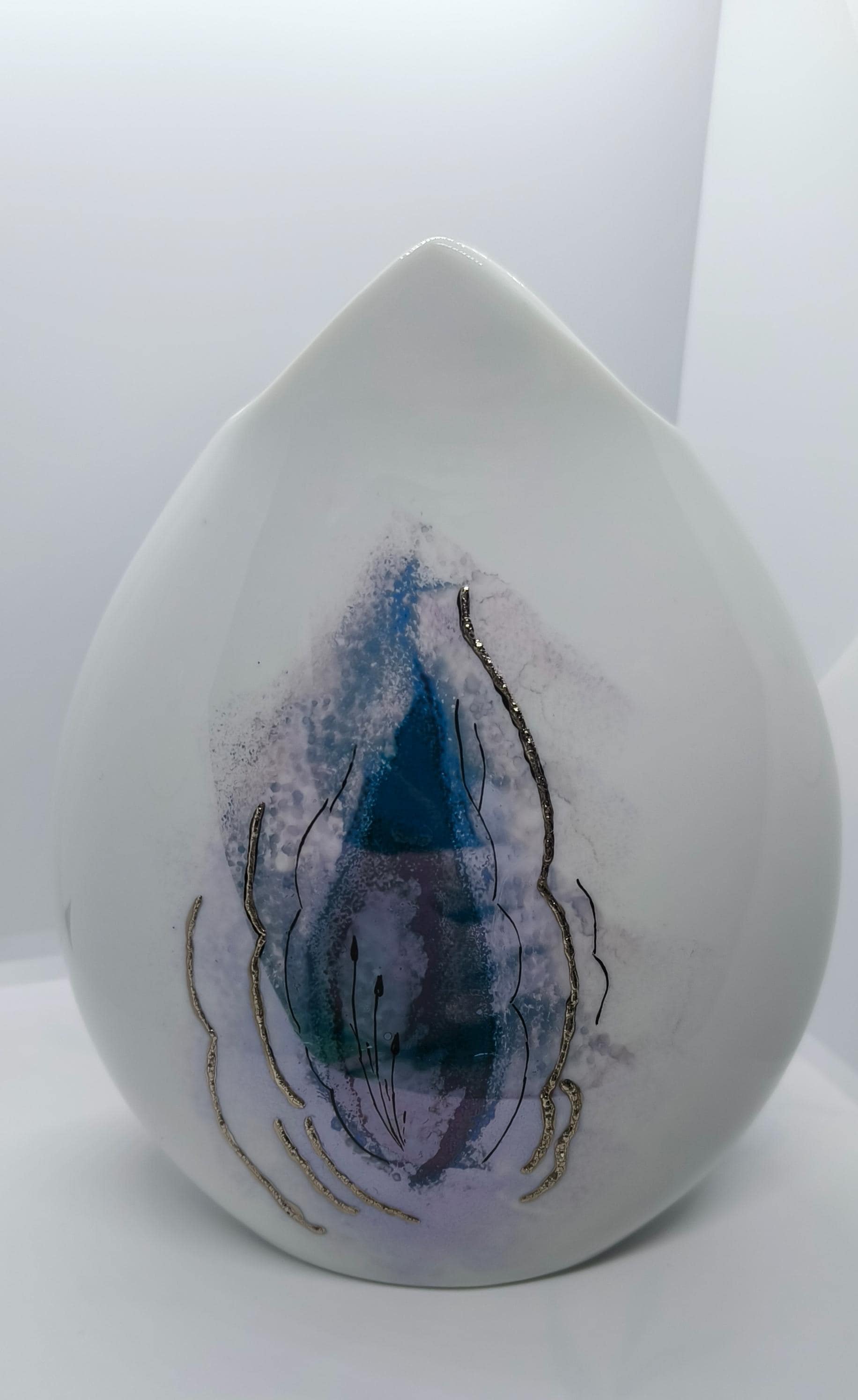 Vase Boule Kaiser Porcelaine Thèbes - Scènes Vie Pharaon Tutankhamun