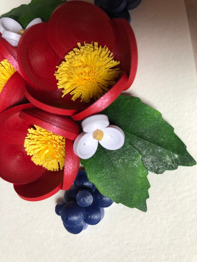 Paeonia peregrina Wild Peony Quilled flowers Livingroom Etsy