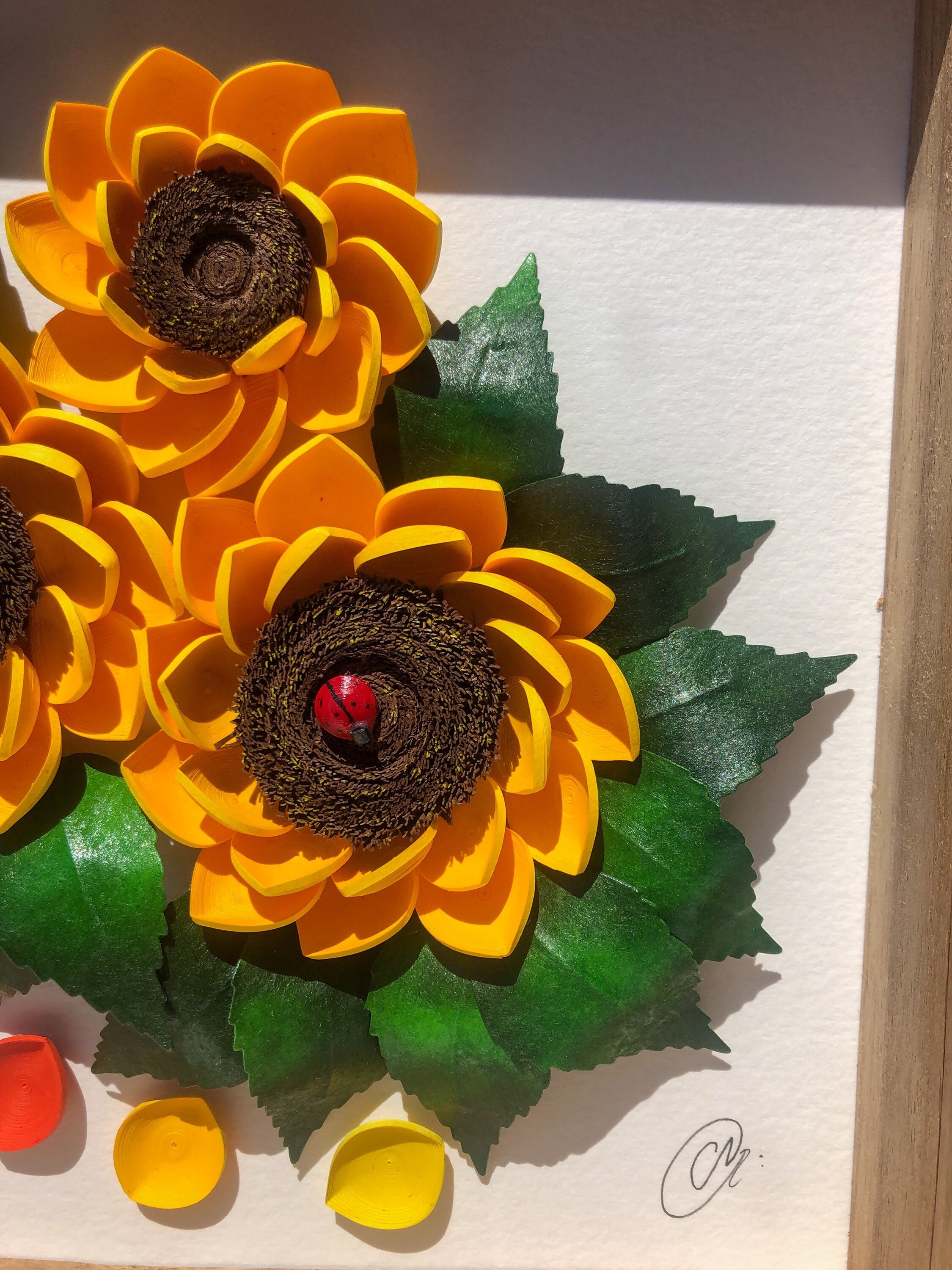 Quilling Sunflower Sunflower Home Decor Design First Etsy
