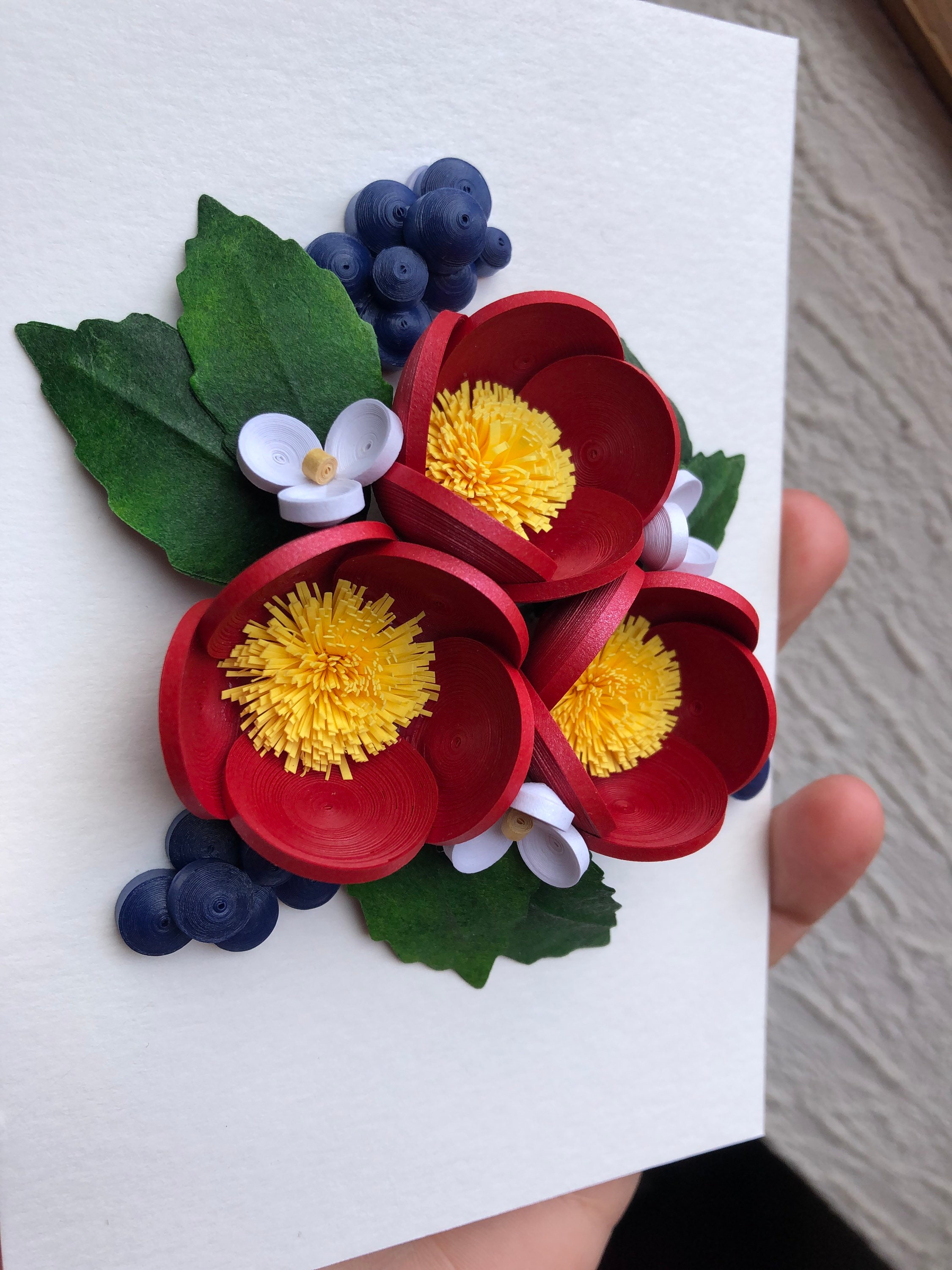 Paeonia peregrina Wild Peony Quilled flowers Livingroom Etsy