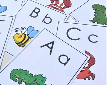 Animal Alphabet Wall Flashcards ABC Flashcards Nursery Wall Cards Classroom Decor A to Z