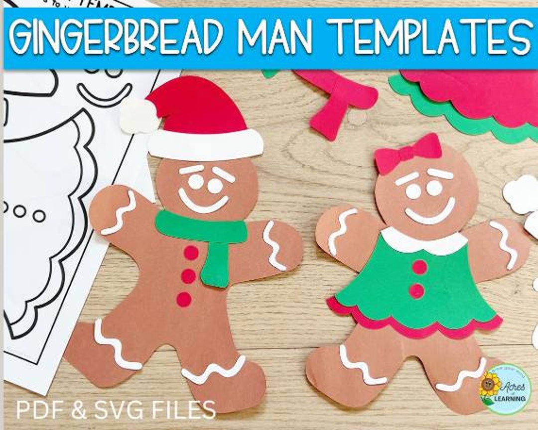Gingerbread Man Craft Printable Template and SVG Files - Etsy