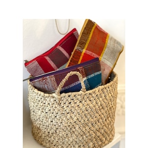 ELEGANT AND PRACTICAL HAIK POUCHES or toiletry bag, multicolored, 100% cotton and handmade