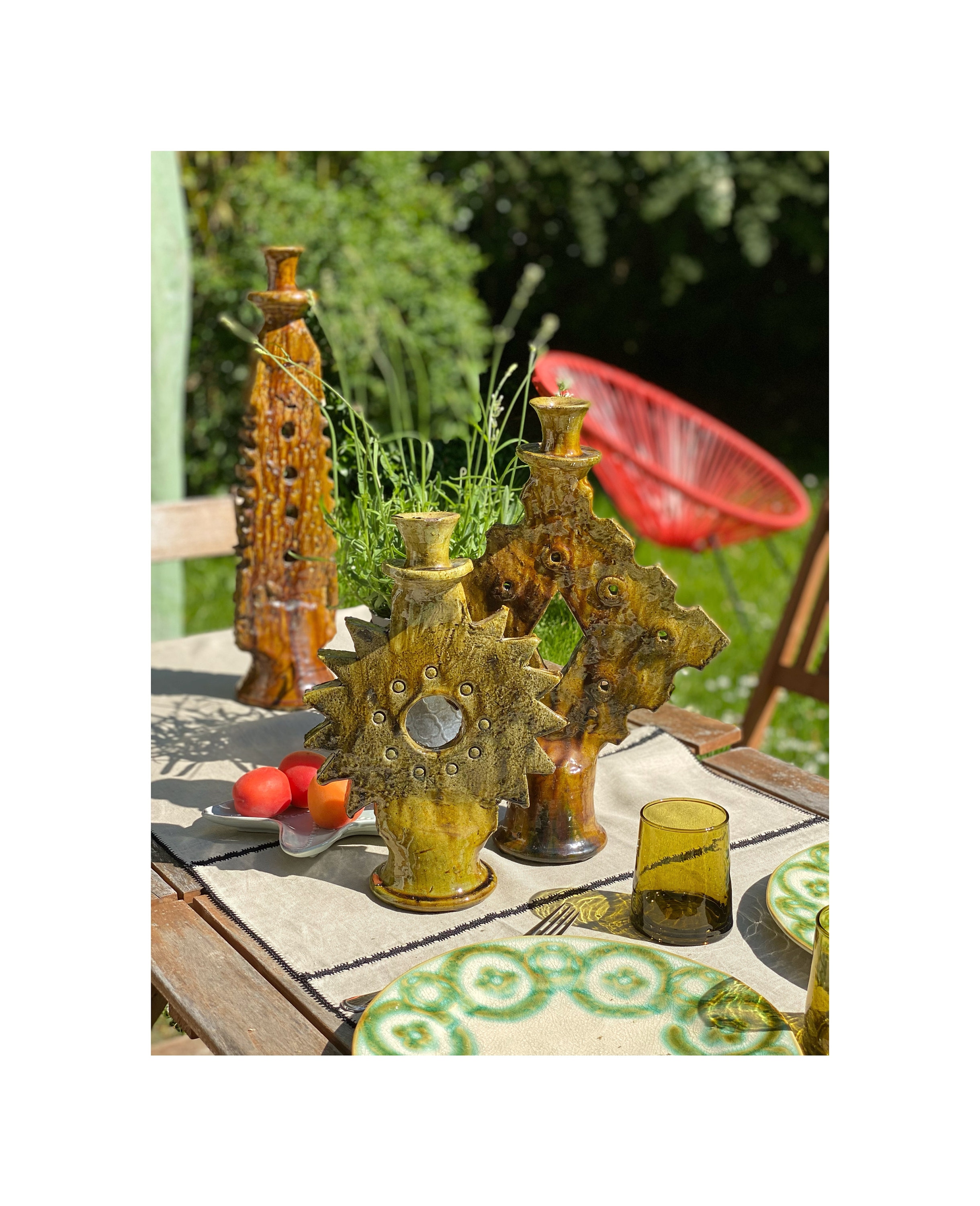 Bougeoirs Artisanaux en Céramique de Tamegroute, Parfaitement Imparfaits...bruts, Rustres, Uniques