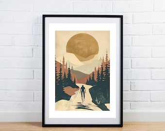 Mountain Bike Art Print, Mountain Bike Wall Art, MTB Art, Bike Poster Print, Mountain Biking Wall Art, Cycling Print, Bike Wall Art