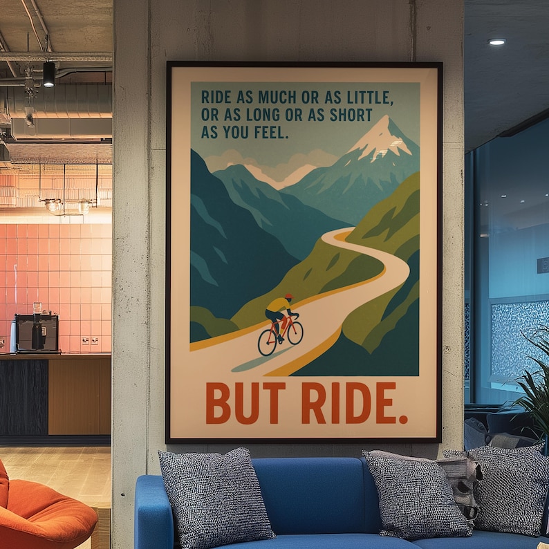 Ride But Ride Poster – Eddy Merckx Cycling Quote Print, Retro Bike Wall Art, Cyclist Gift, Motivation Poster, Vintage Cycling Decor image 10