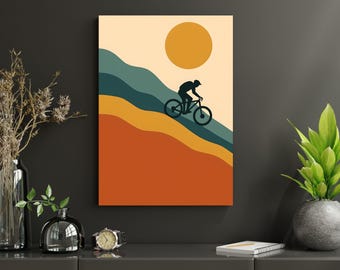 Mountain Bike Wall Art Poster, Cycling Trail Decor, MTB Adventure Print, Outdoor Sports Wall Art, Bike Lover Gift, Adventure Room Decor