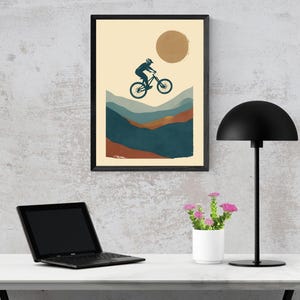 Mountain Bike Poster, Mountain Bike Art, Mountain Biking Poster, Bike Art Print, MTB Wall Decor, Cycling Wall Art, Bicycle Wall Art image 6