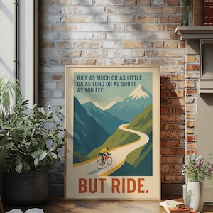 Ride But Ride Poster – Eddy Merckx Cycling Quote Print, Retro Bike Wall Art, Cyclist Gift, Motivation Poster, Vintage Cycling Decor image 6